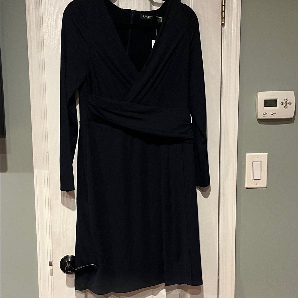 Ralph Lauren Black Long-Sleeve Wrap Dress